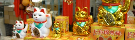 Gatos de la suerte en China Town